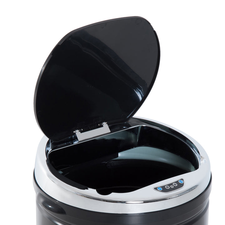 42L Stainless Steel Sensor Trash Can W/ Bucket-Black