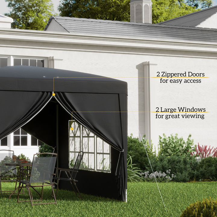 3 x 3 Meters Pop Up Water Resistant Gazebo Wedding Camping Party Tent Canopy Marquee with Carry Bag and 2 Windows