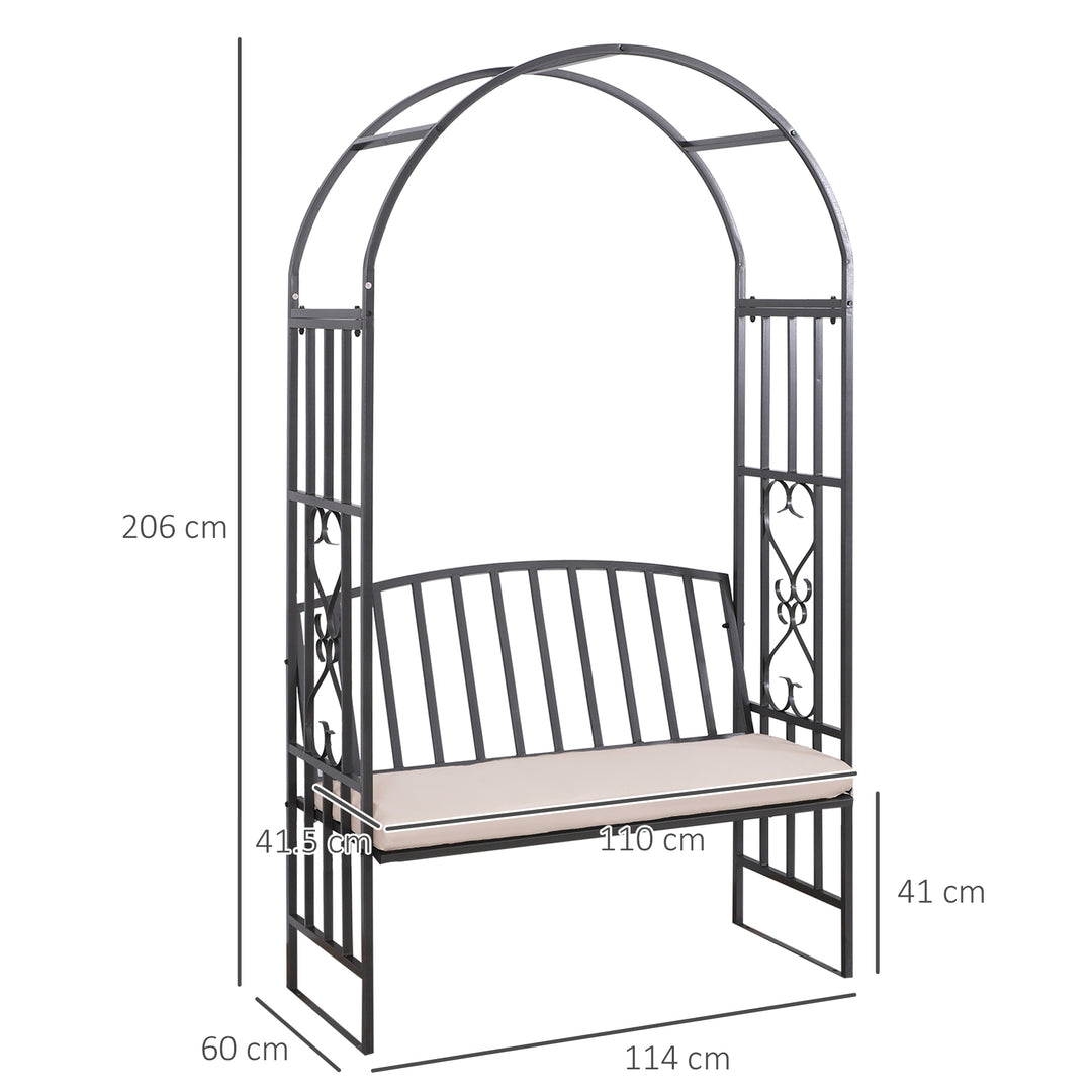 Garden Metal Arch Bench