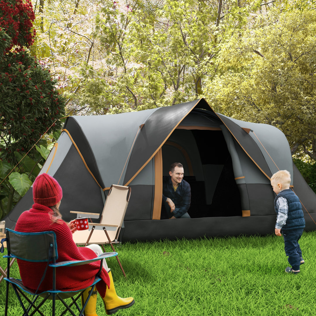 5-6 Man Dome Camping Tent Hiking Shelter UV Protection 3000mm Water Resistant Tunnel Tent - Multicolor