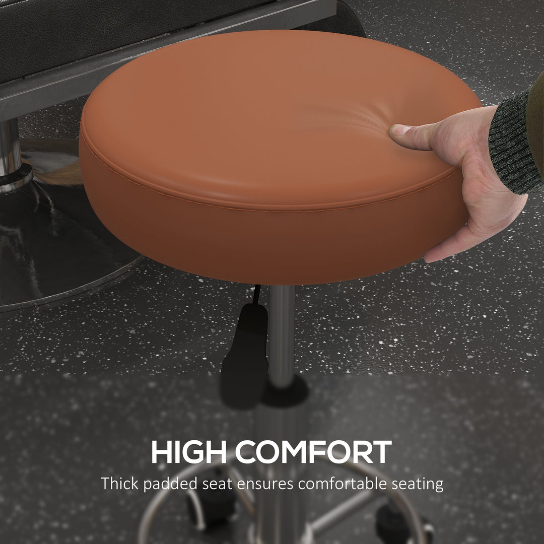 PU Leather Rolling Stool