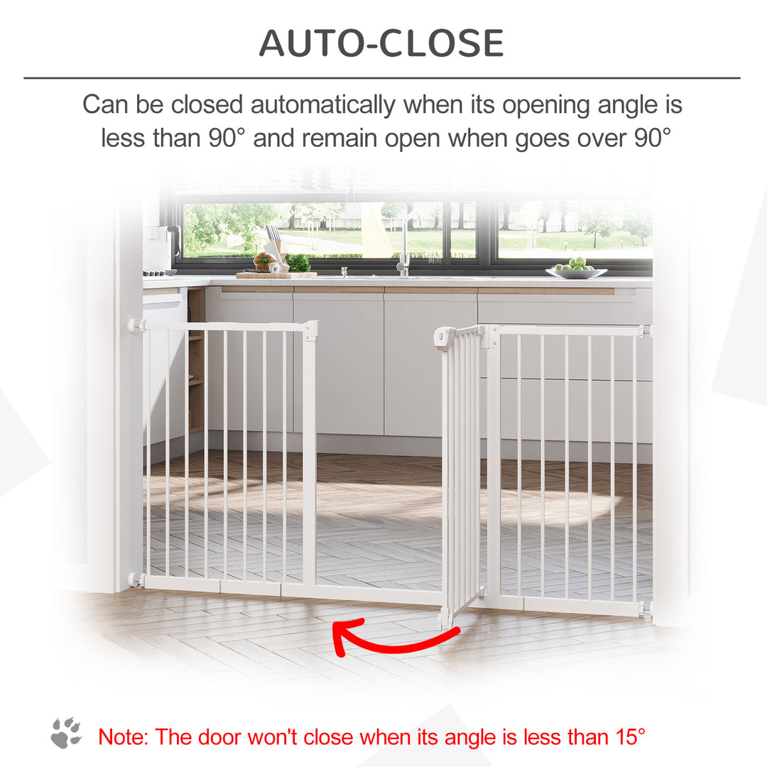 Pet Gate: Adjustable Pressure Fit with Auto-Close Door for Furry Friends