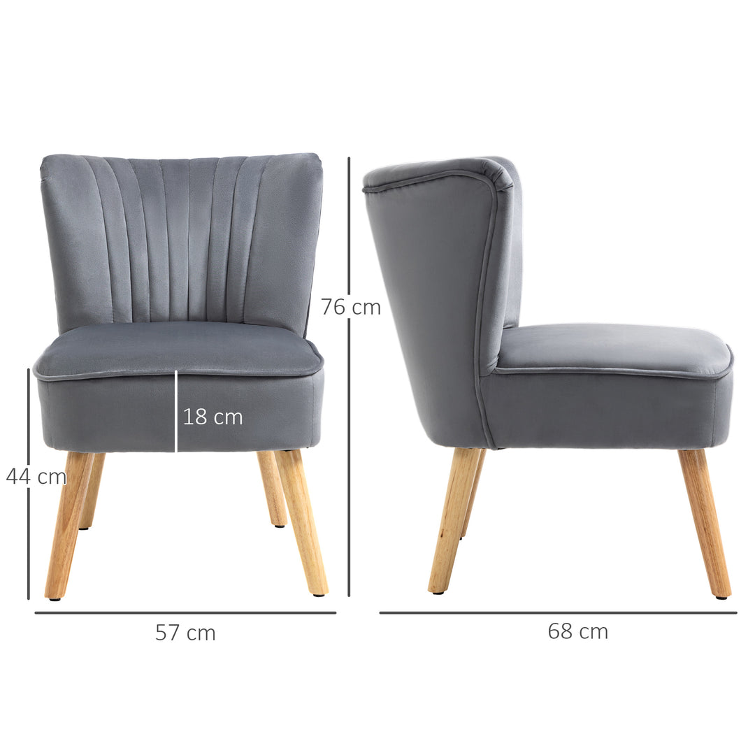 Velvet Armchair Duo: Tub-Style Accent Chairs with Padded Seat & Curved Back