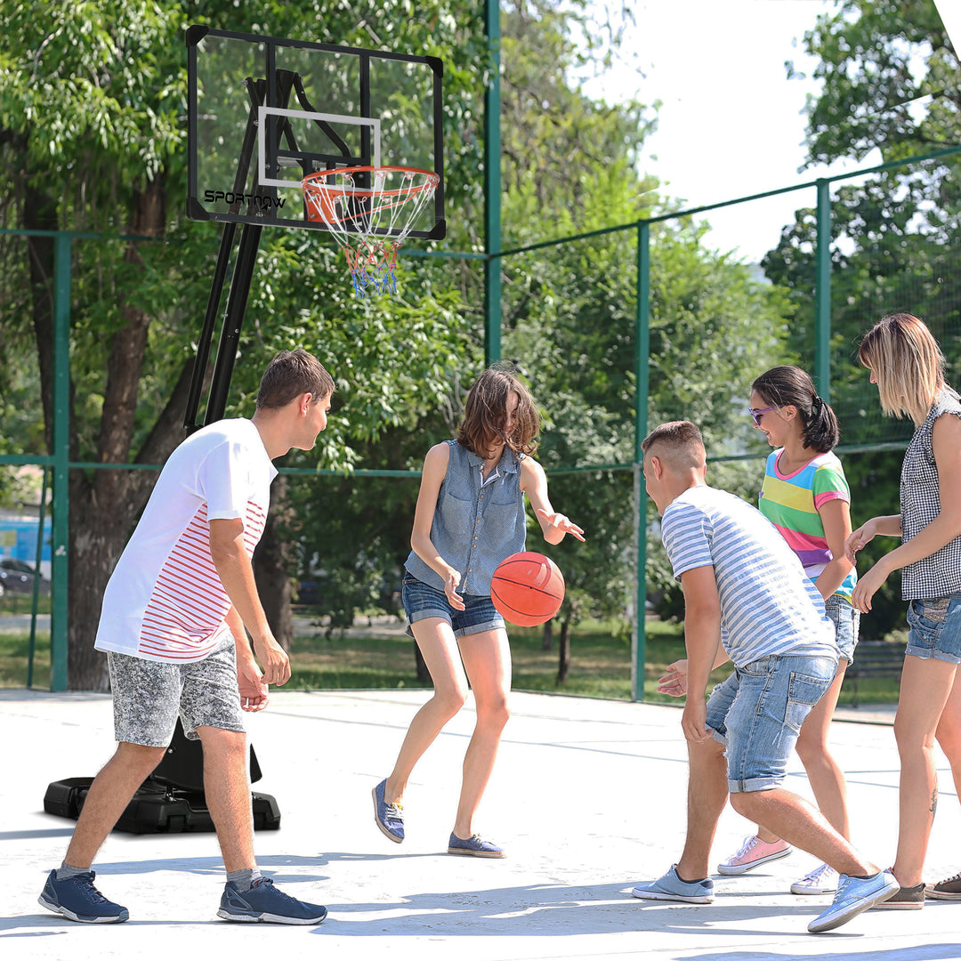 Height Adjustable Basketball Hoop and Stand with Sturdy Backboard and Weighted Base