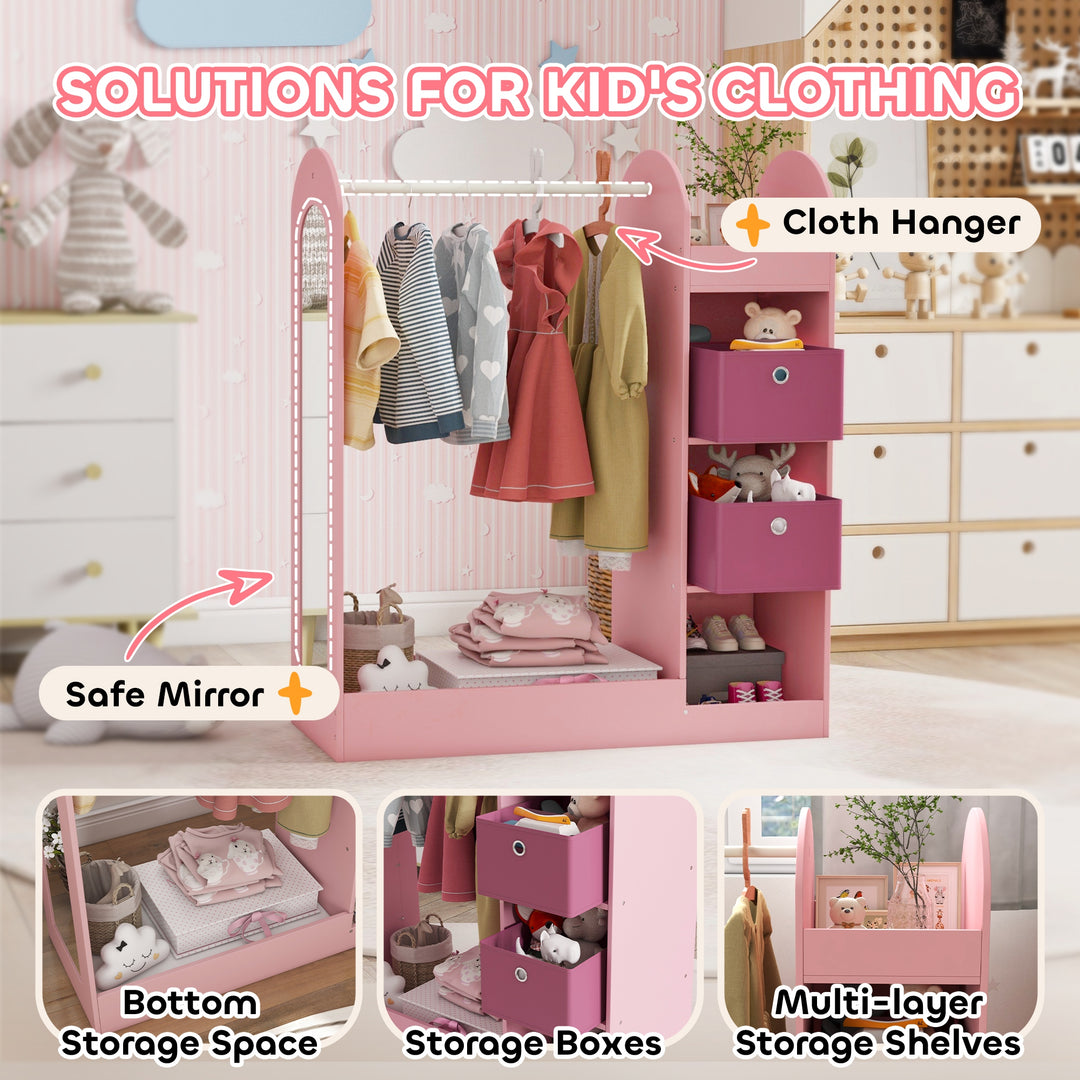 Kids Clothes Rail with Storage Shelf