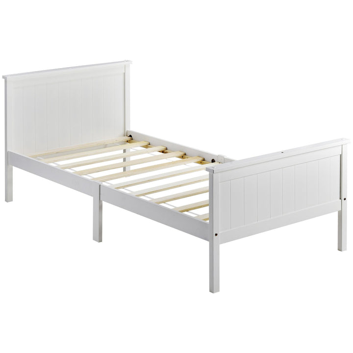 Pine Wood Bed Frame with Headboard and Footboard