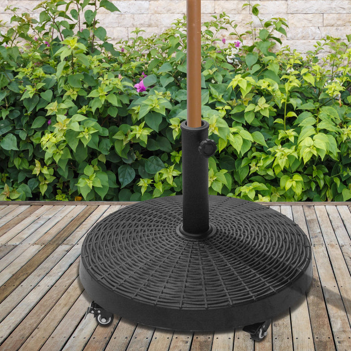 Resin Umbrella Base: Wheeled Sunshade Stand with Brakes