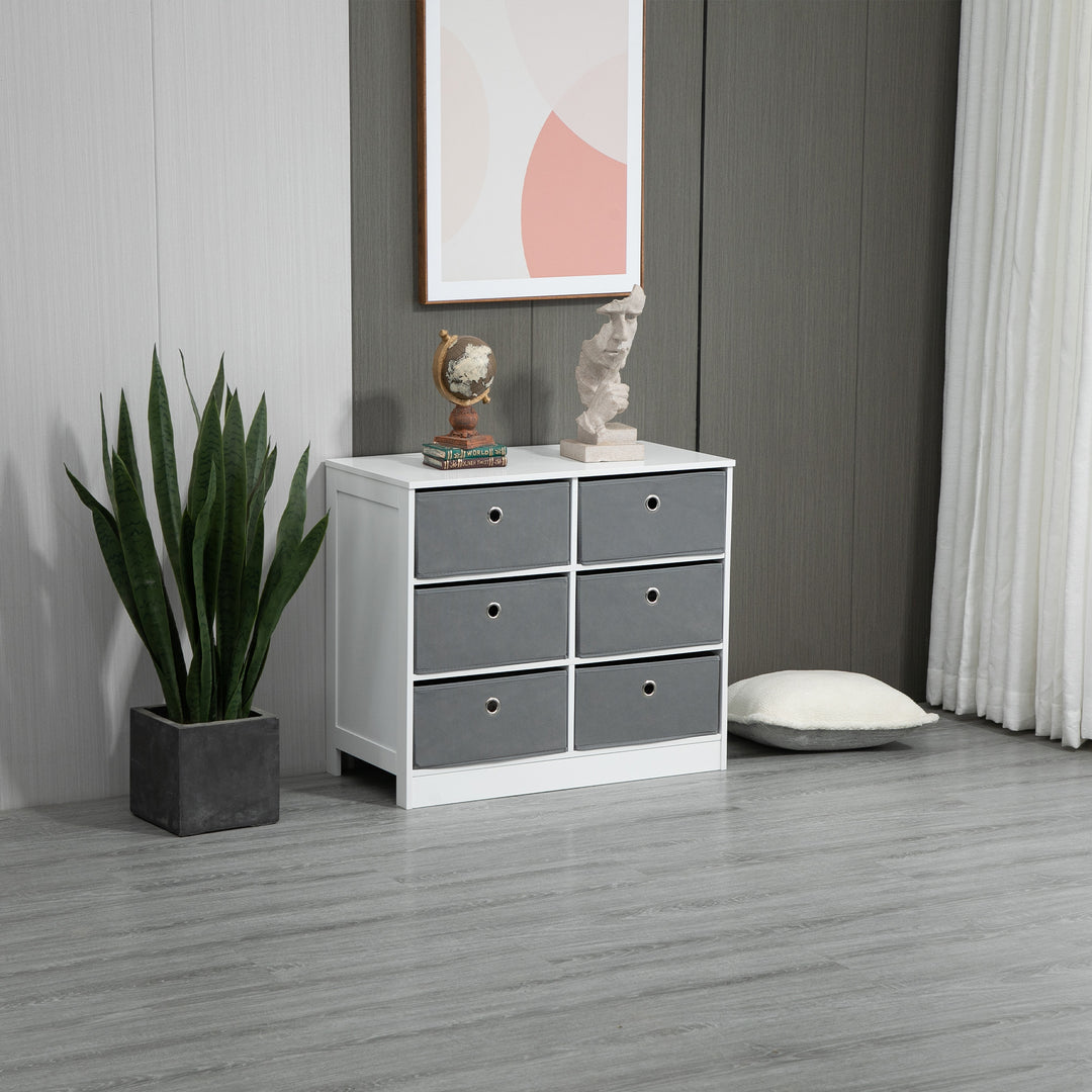 Bedroom Dresser: 6 Fabric Drawers for Living Room & Hallway Storage