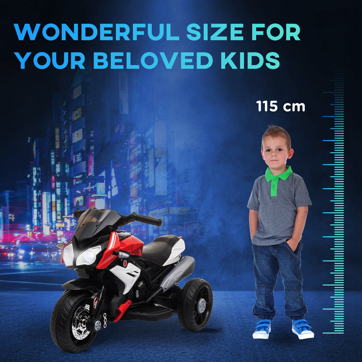 Kids 6V Battery Steel Enforced Motorcycle Ride On Trike Red