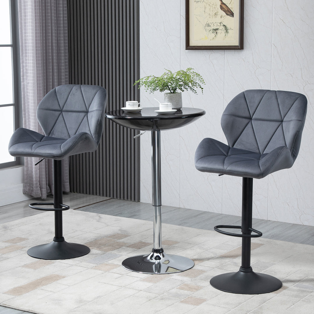 Set of 2 Adjustable Bar stools With Backs