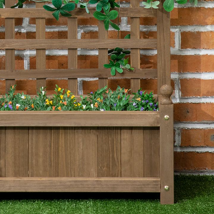 Raised Flower Beds Wooden Planter w/ a Trellis and Garden Planter at Home