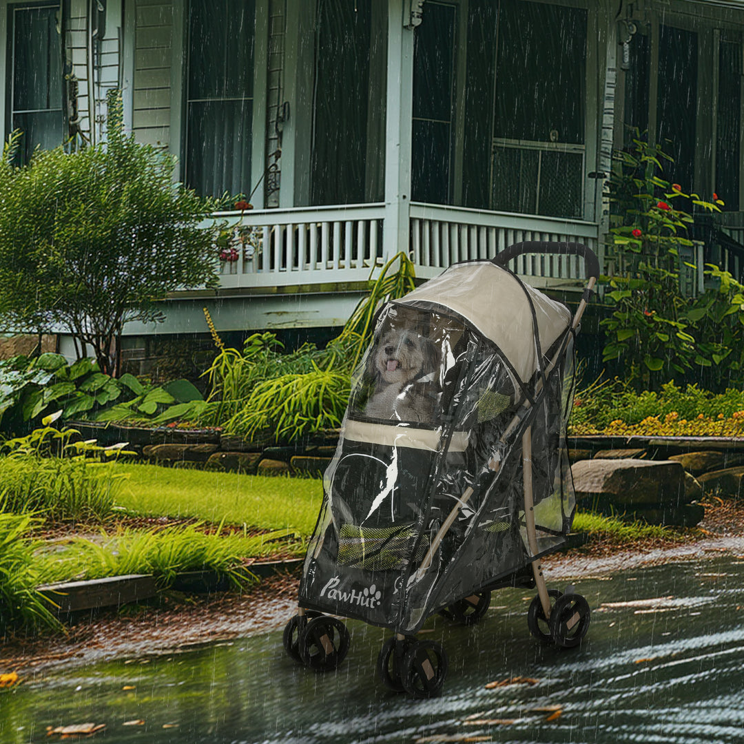 Oxford Pet Stroller for Small Dogs with Rain Cover