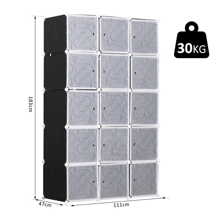 HOMCOM Cube DIY Wardrobe, Interlocking Plastic