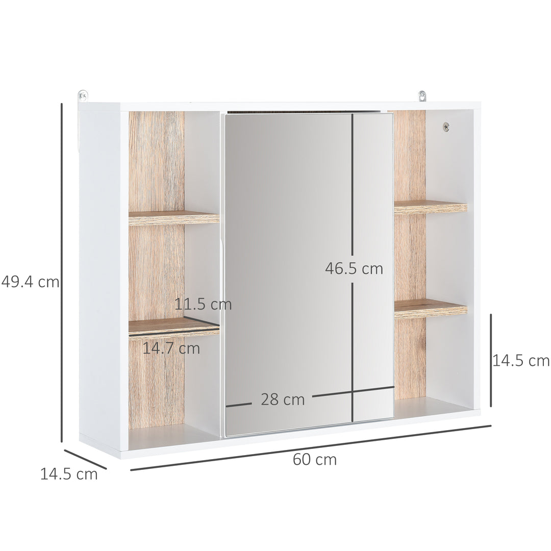 HOMCOM Bathroom Wall Cabinet with Mirror