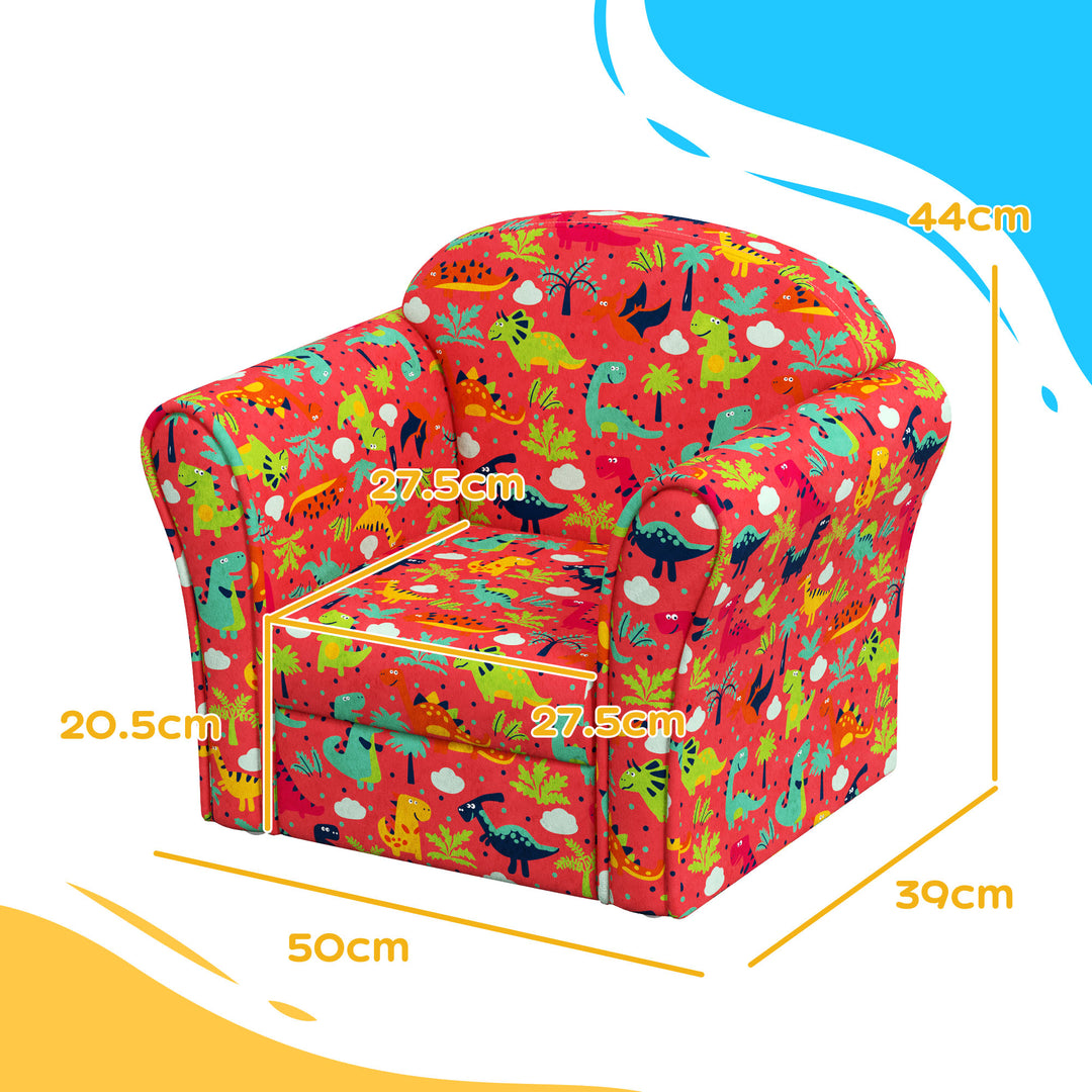 Kids Armchair with Dinosaur Design