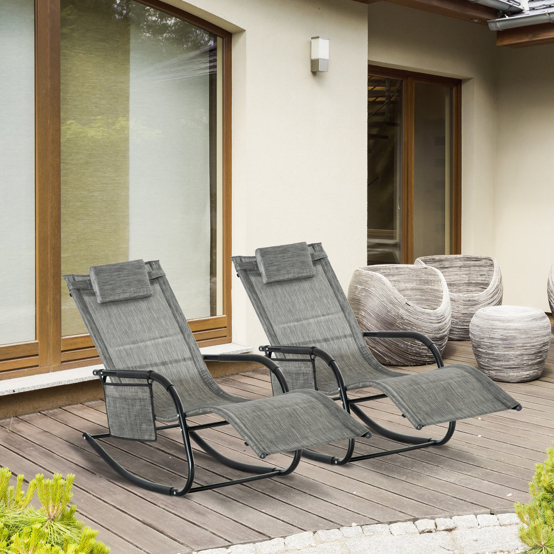 2Pcs Garden Rocking Chair