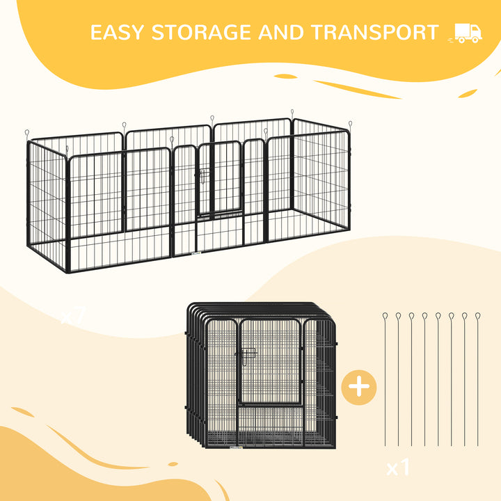 Heavy Duty 8 Panel Dog Play Pen Pet Playpen for Puppy Rabbit Enclosure Foldable Indoor Outdoor 80 x 80 cm