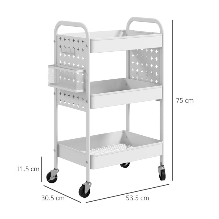 3-tier Storage Trolley on Wheels