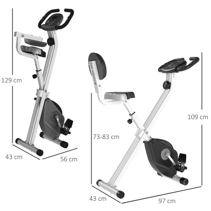 Steel Manual Resistance Exercise Bike w/ LCD Monitor Black