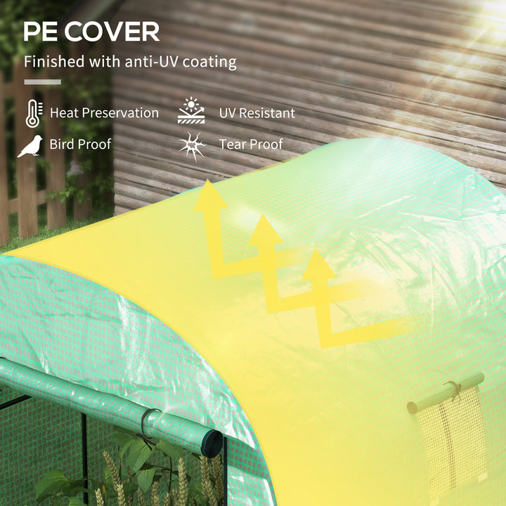 Polytunnel Greenhouse Walk-in Grow House with UV-resistant PE Cover