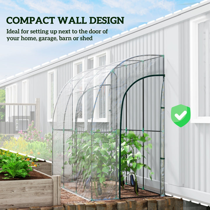 214cm x 118cm Walk-In Lean To Greenhouse