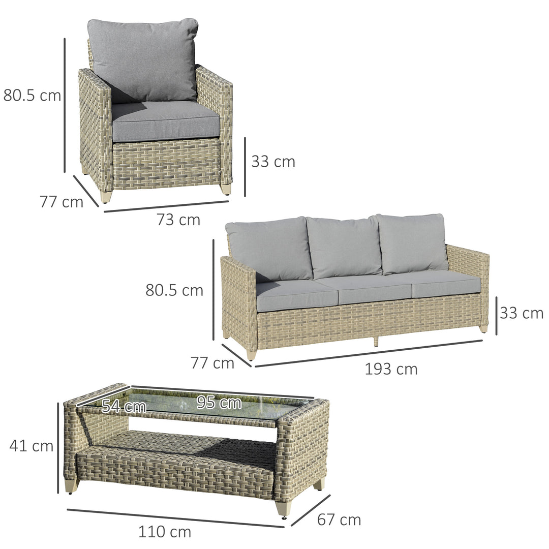 5-Seater Patio Wicker Sofa Set