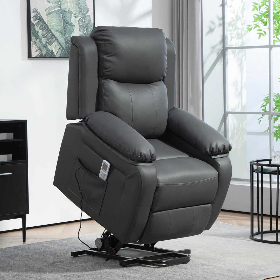 Electric Power Lift Recliner Chair Vibration Massage Reclining Chair with Remote Control and Side Pocket