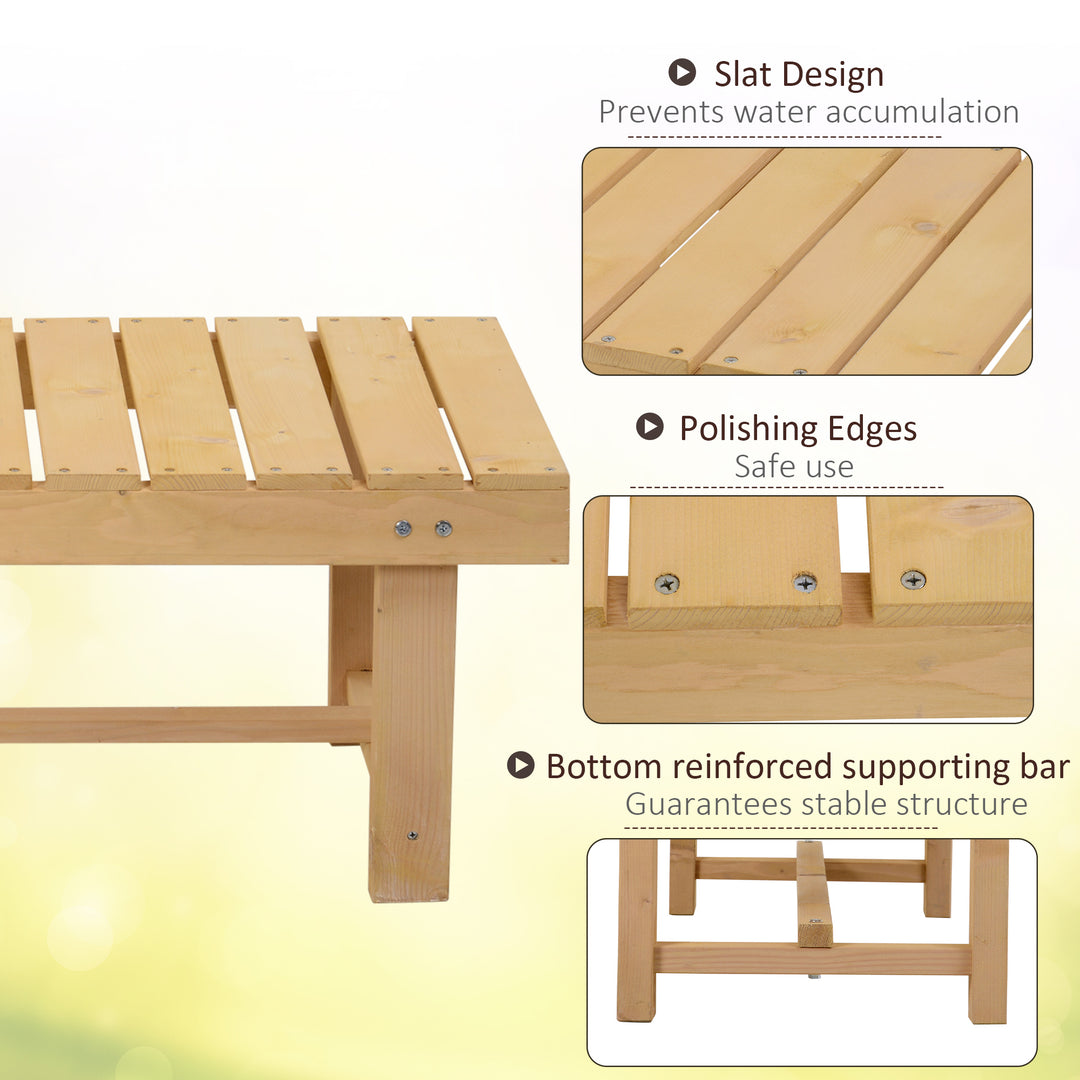 2-seater Outdoor Indoor Garden Wooden Bench Patio Loveseat Fir 110L x 38W cm (5pc)