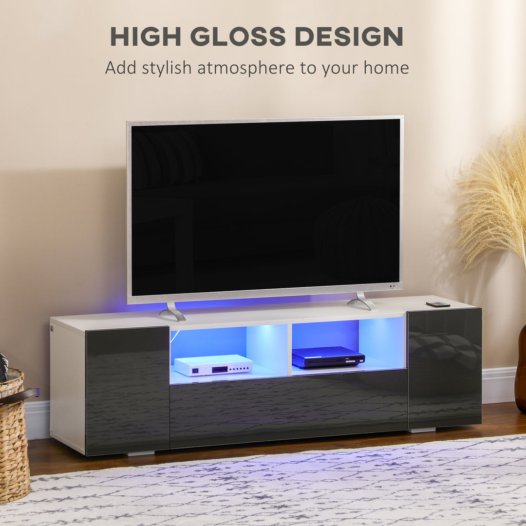 HOMCOM TV Stand for 60" TVs with LED Lights