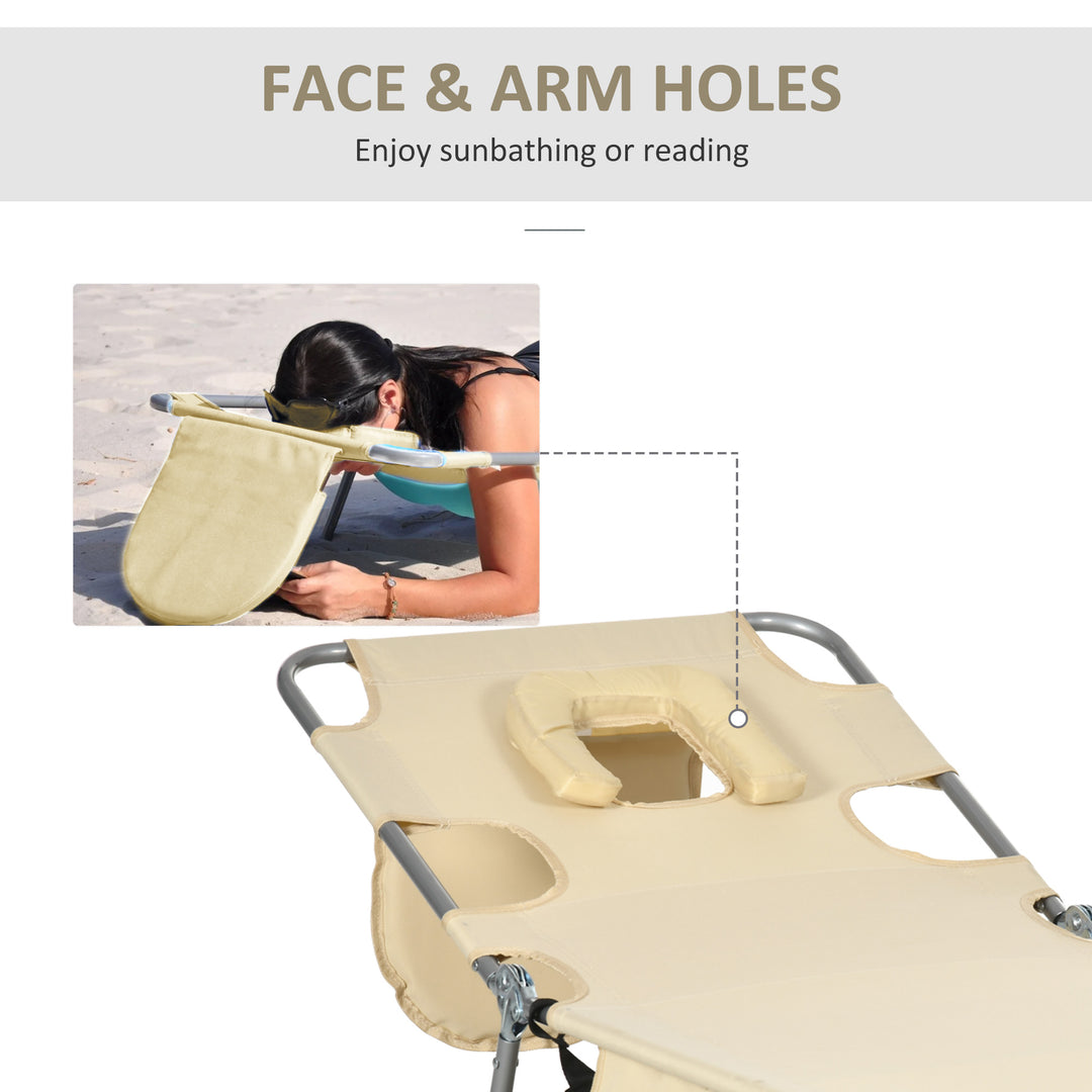 Beach Chaise Lounge with Reading Hole