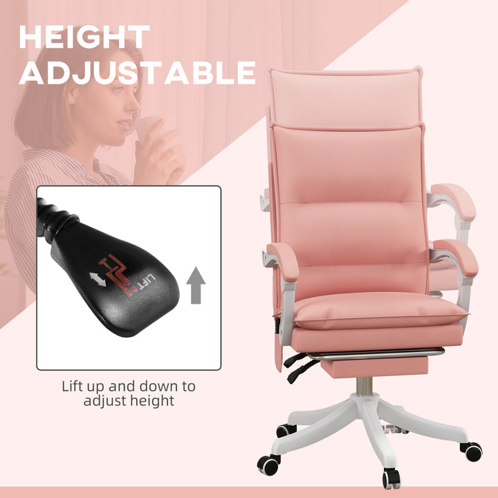 Vinsetto Vibration Massage Office Chair, Pink