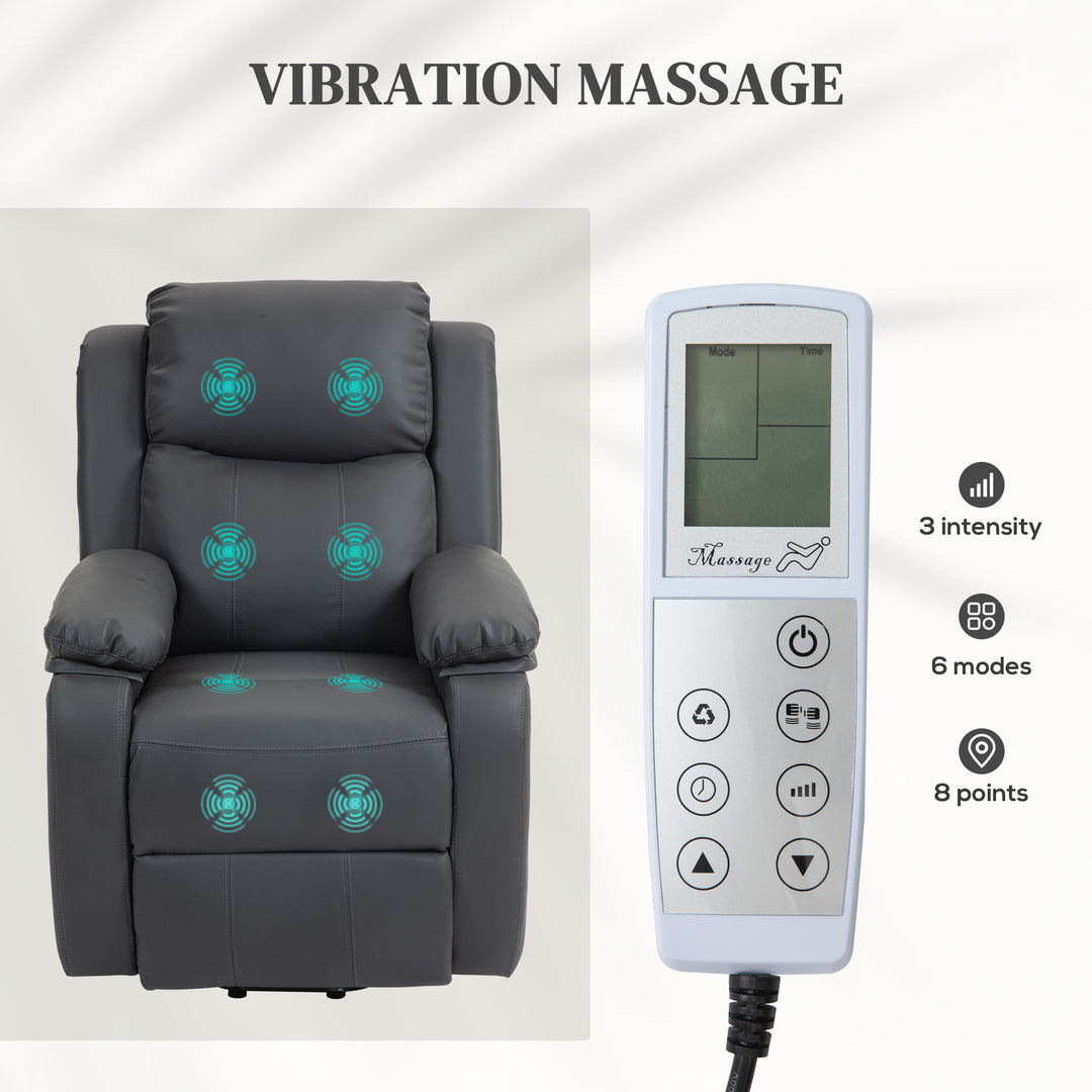 Electric Power Lift Recliner Chair Vibration Massage Reclining Chair with Remote Control and Side Pocket