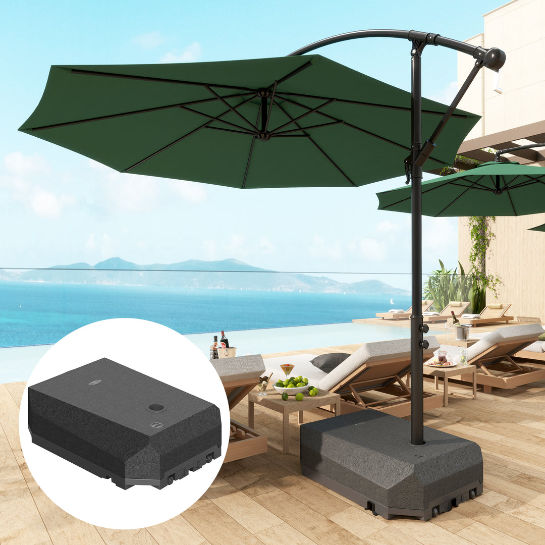 Parasol Base Plastic Umbrella Stand for Cantilever Parasol with Wheels