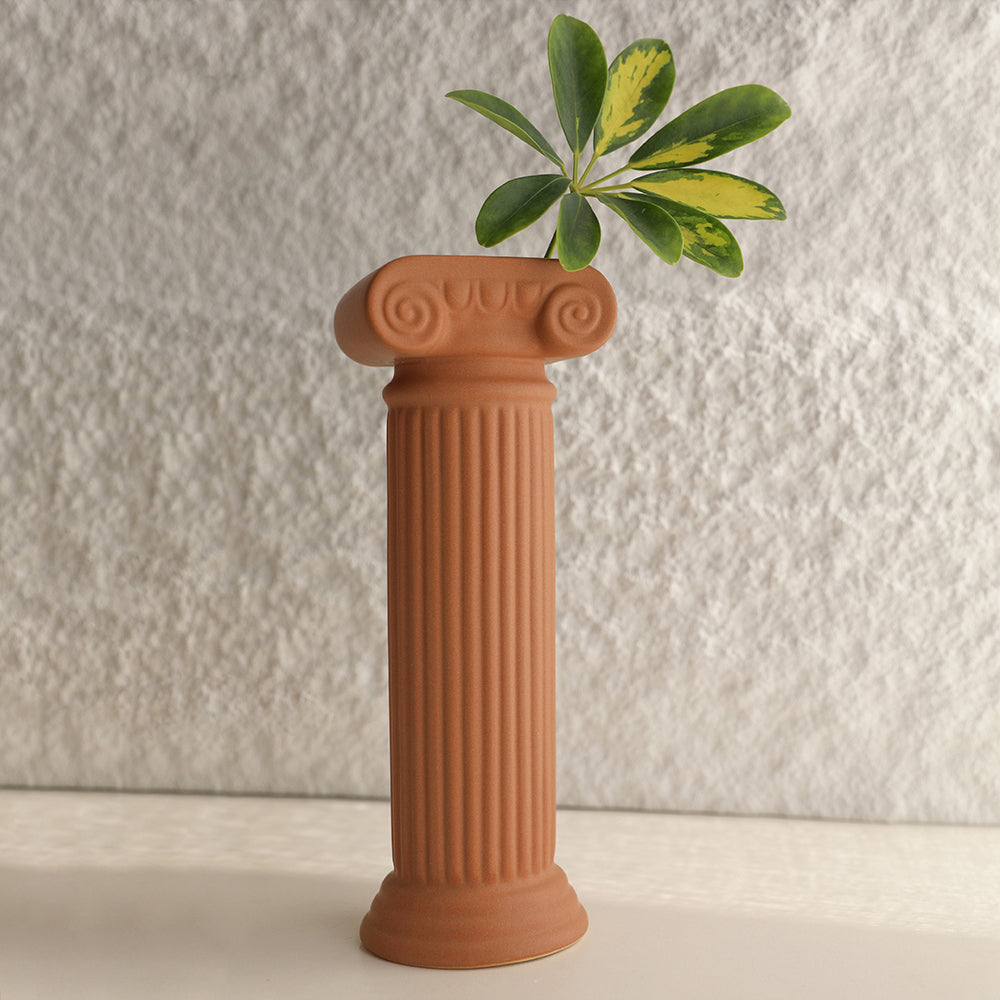 2 Pieces Resin Roman Column Flower Vase Set Home Sculpture Decor Art Living Room Bedroom