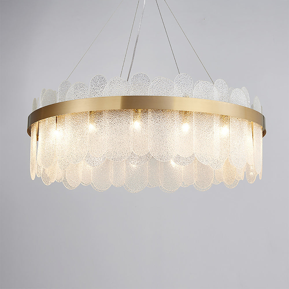 Modern Round 14-Light Tiered Clear Glass Chandelier