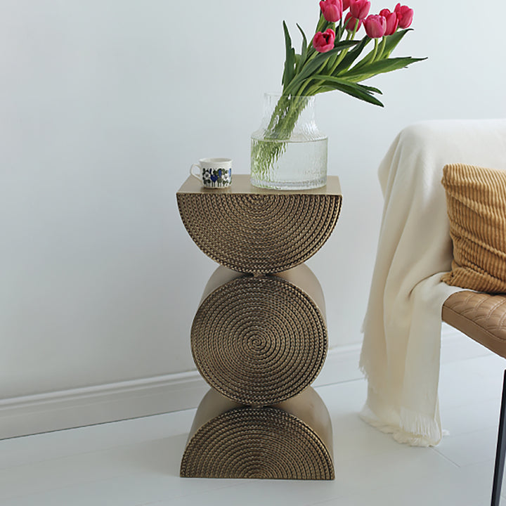 Modern Side Tables Creative Gold Metal Small End Table Unique Shape Bedside Table