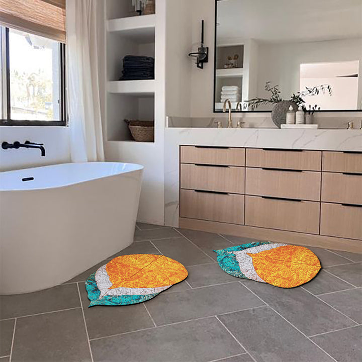 2 PCS Creative Novely Colourful Bath Diatom Mud Mat Water-Absorbent Non-slip Rug Set