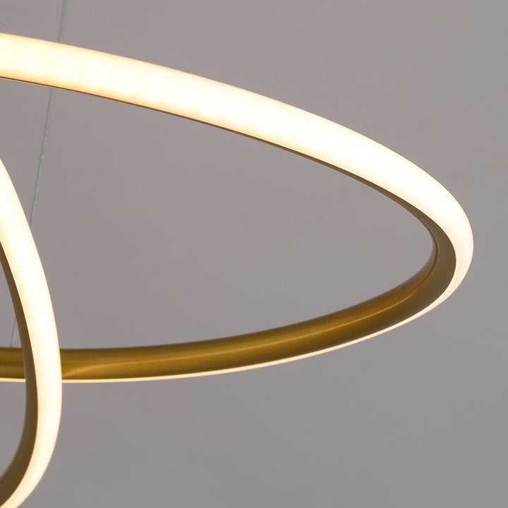 Minimalist Gold Circle Pendant Light LED Ceiling Light Adjustable Height