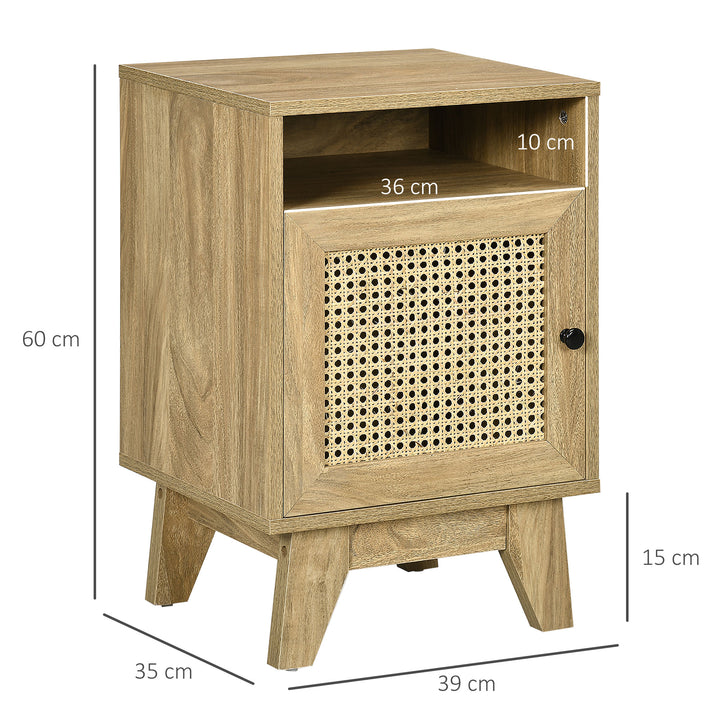 Bedside Cabinets: Rattan-Infused Duo with Shelving & Storage