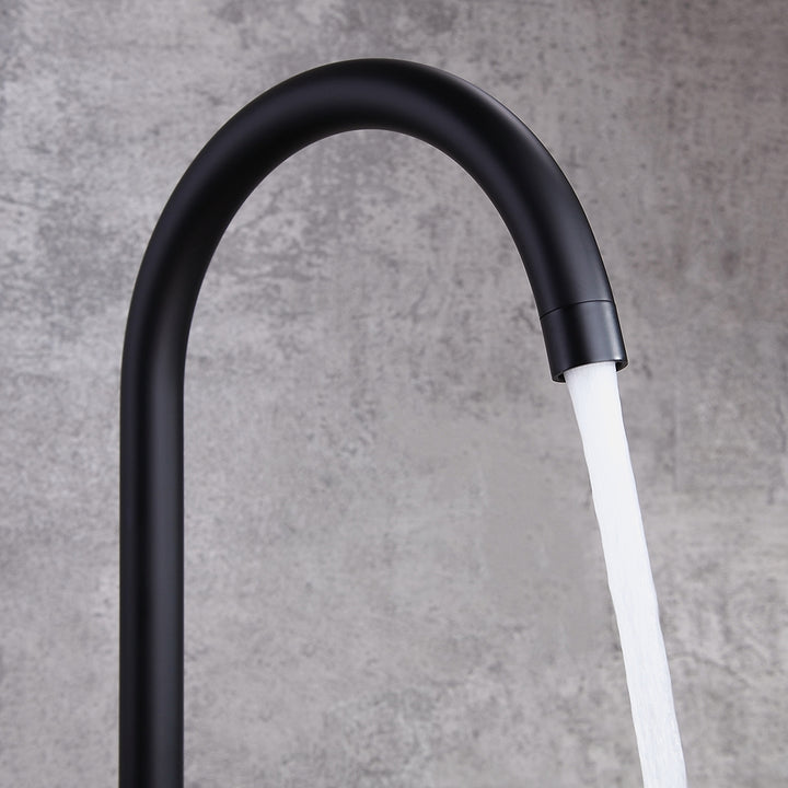 Brewst Gooseneck Single Lever Handle Monobloc Matte Black Kitchen Sink Tap Solid Brass