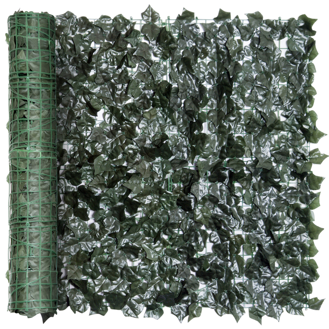 Artificial Hedge Screen: Set of Two Dark Green Leaf Panels for Garden & Indoor Privacy