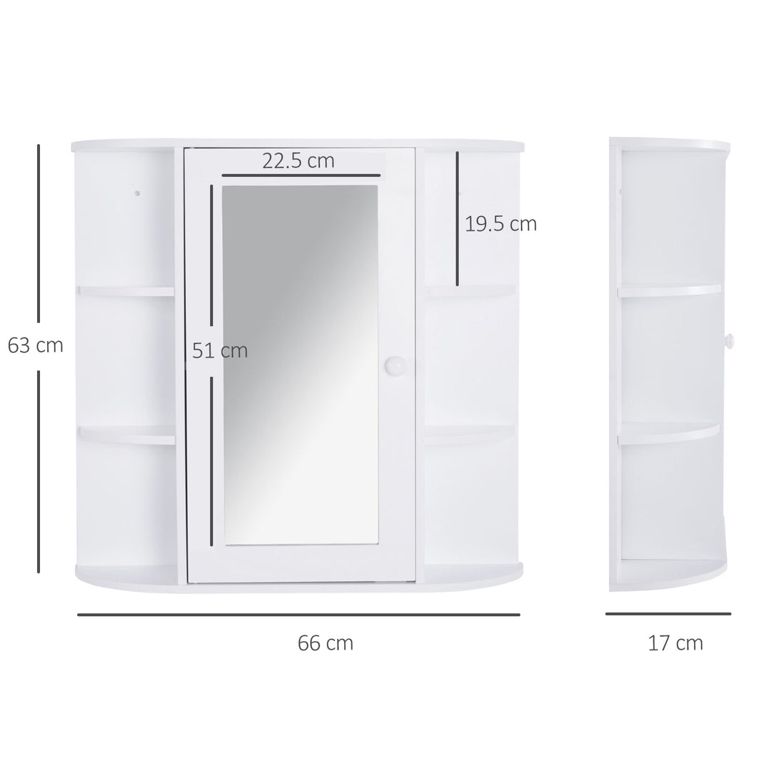 HOMCOM Bathroom Wall Cabinet with Side Shelves