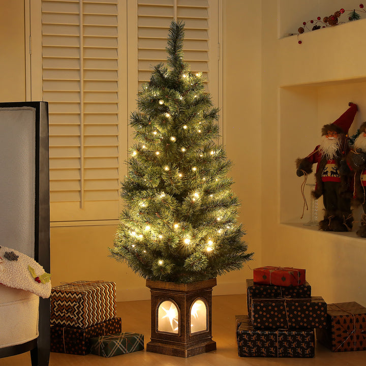 4ft Small Christmas Tree w/ 80 Warm White LED Lights