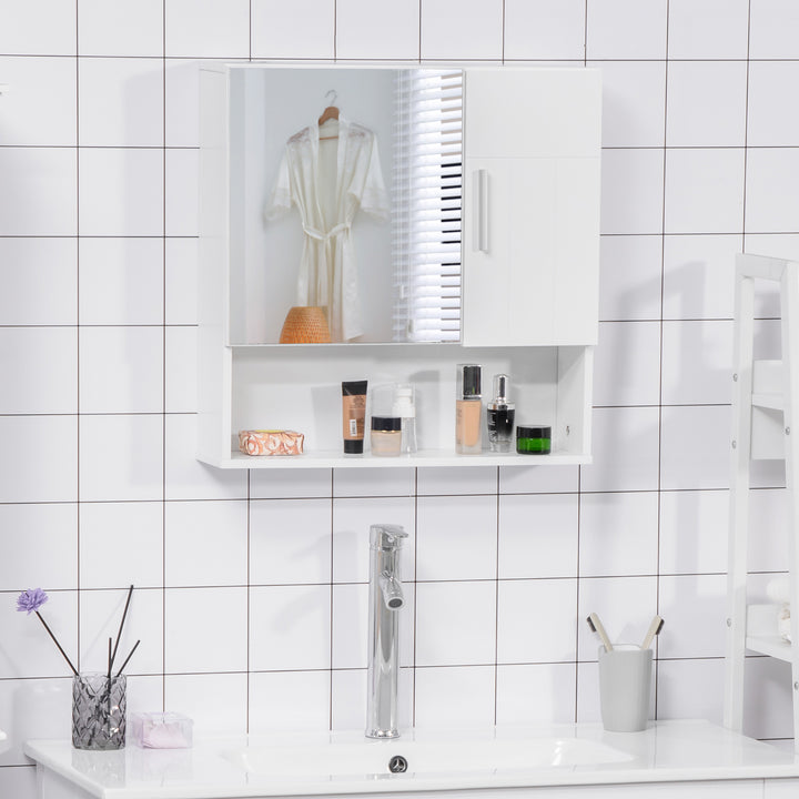 kleankin Wall-Mounted Bathroom Sanctuary: Double-Door Cabinet with Adjustable Shelving