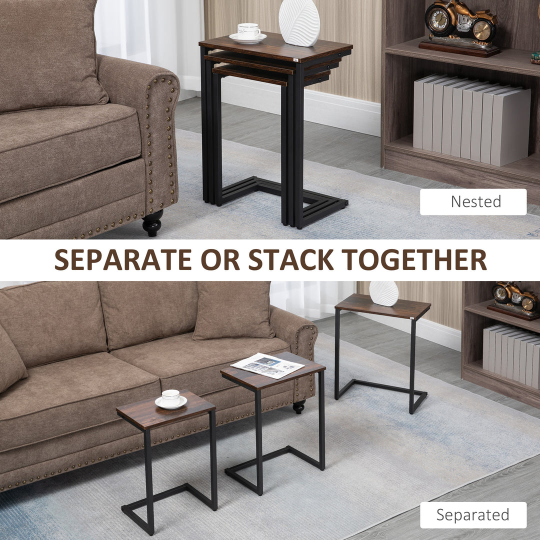 HOMCOM Set of 3 Nesting Side Tables