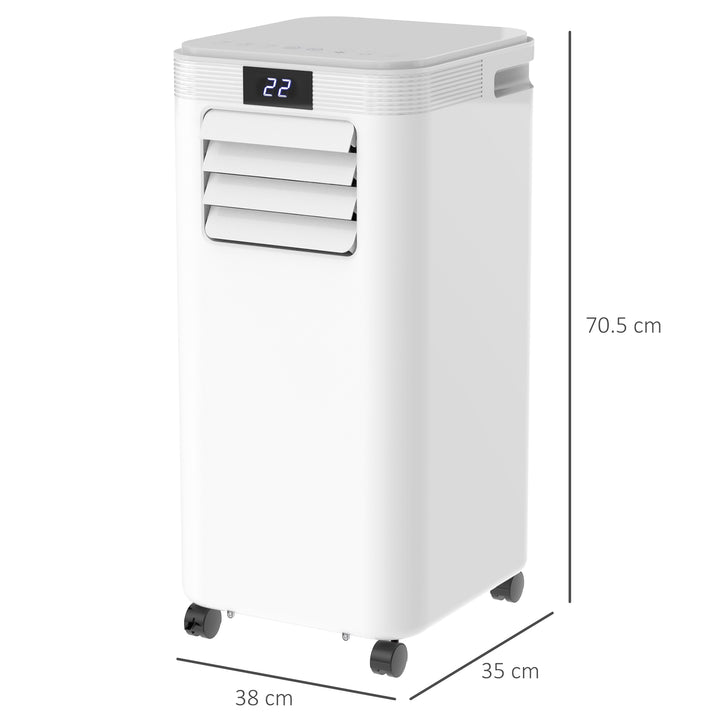 8000 BTU 4-In-1 Compact Portable Mobile Air Conditioner Unit Cooling Dehumidifying Ventilating w/ Fan Remote LED Display 24 Hr Timer