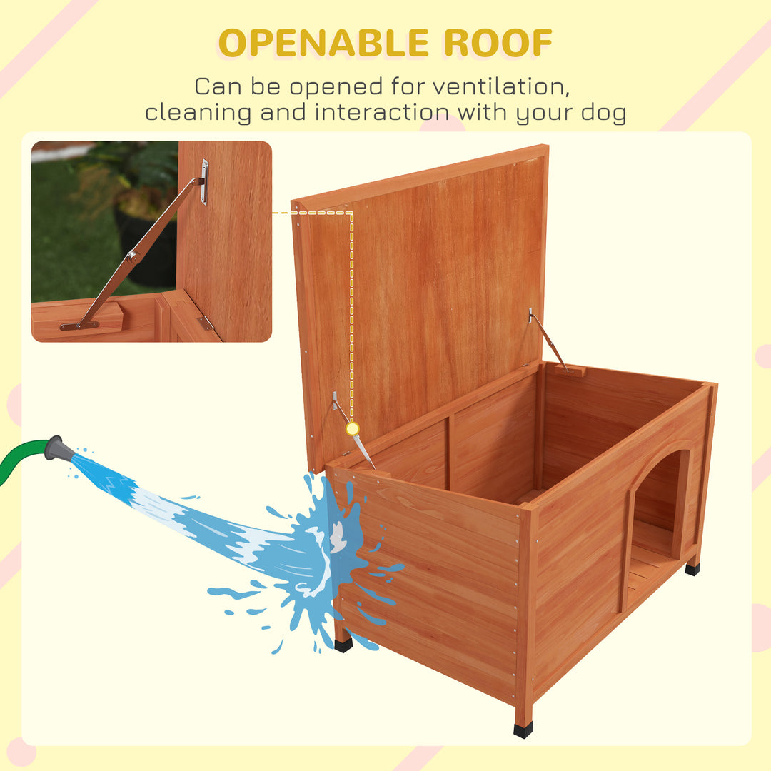 Wooden Dog Kennel: Outdoor Pet Haven with Removable Floor & Openable Roof