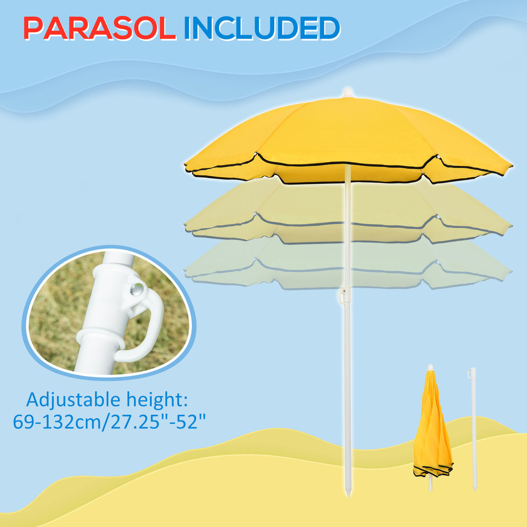 Sand and Water Play Table with Accessories and Adjustable Parasol