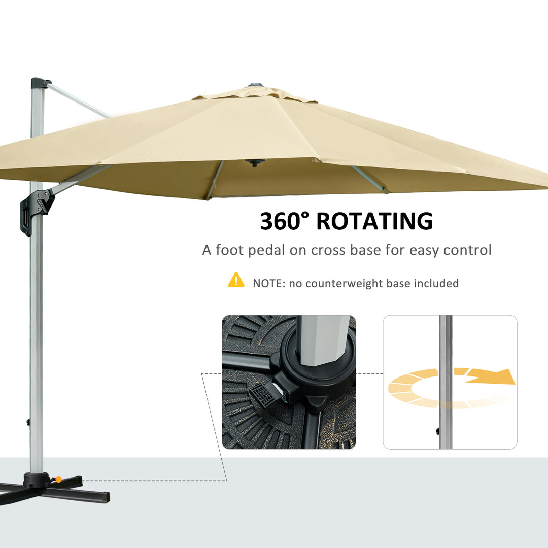 3 x 3(m) Cantilever Roma Parasol with Aluminum Frame Crank & Tilt