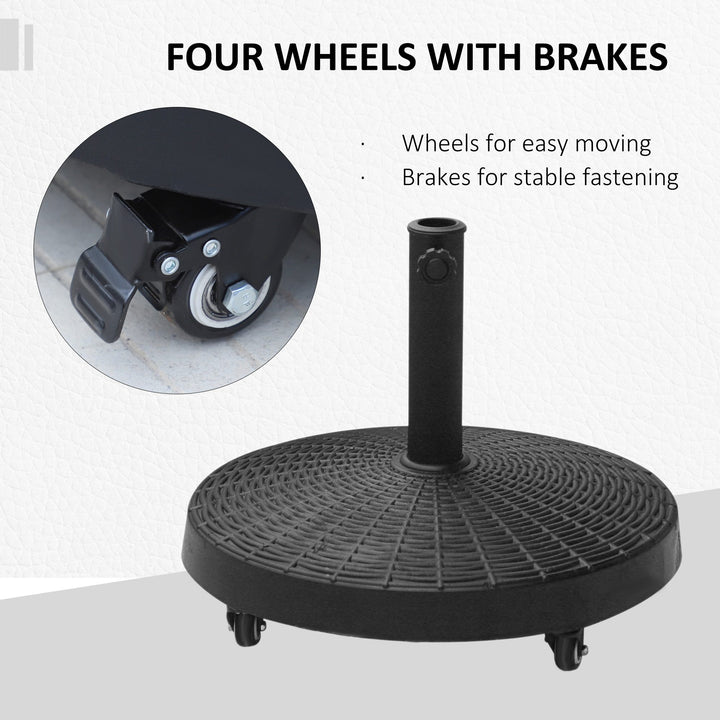 Resin Umbrella Base: Wheeled Sunshade Stand with Brakes